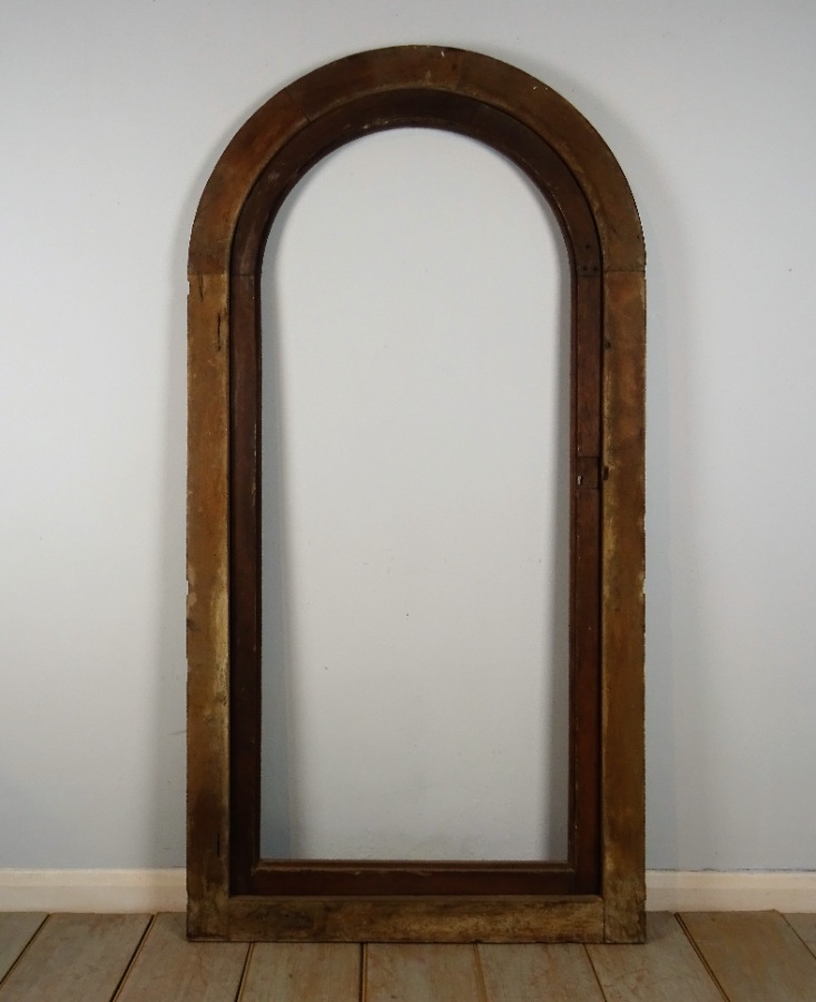 Antique Italian Walnut Arched Door and Doorframe